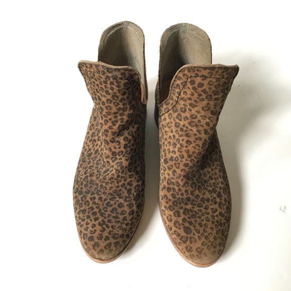 Anthropologie Coconuts Matisse Pronto Leopard Bootie Boots Womens 7.5 Tan Brown - Picture 4 of 12
